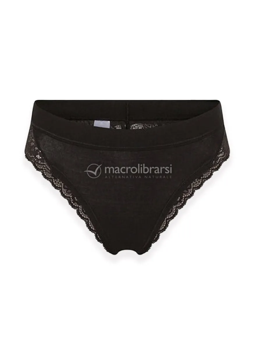 Slip Brasiliana in Pizzo - Nero - Taglia S-M