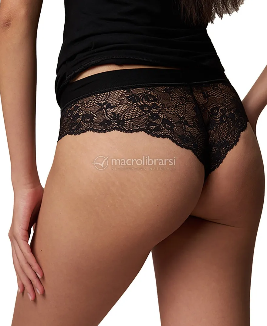 Slip Brasiliana in Pizzo - Nero - Taglia S-M