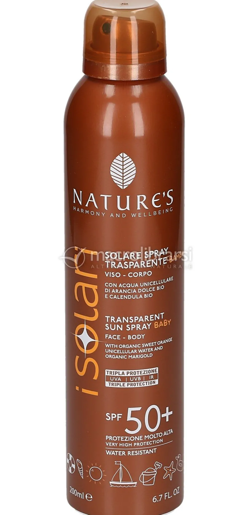 Solare Spray Trasparente Viso-Corpo SPF 50+ Baby - iSolari