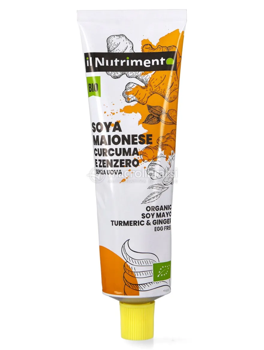 Soya Maionese Bio in Tubetto - Salsa di Soia con Curcuma e Zenzero
