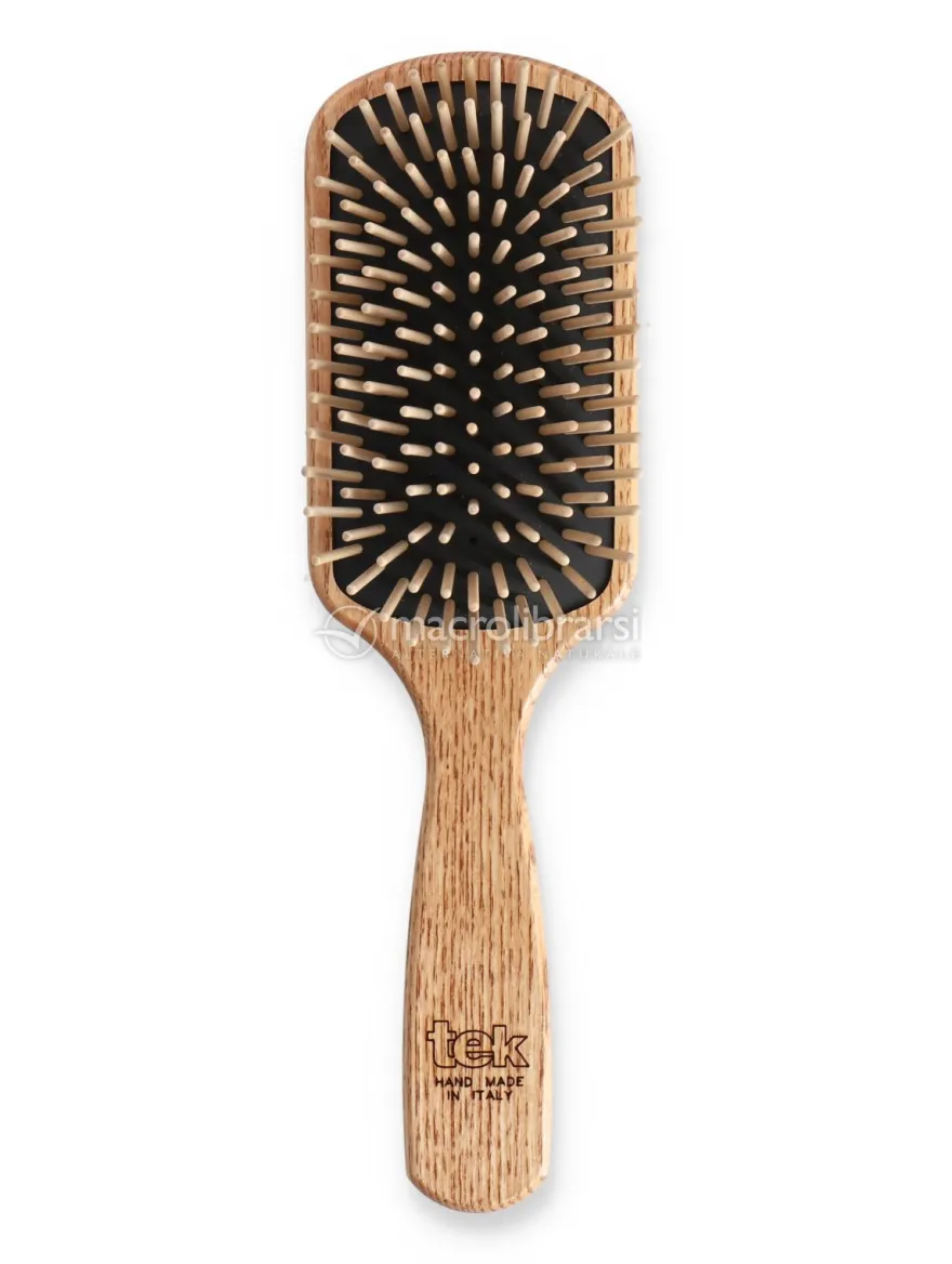 Spazzola Rettangolare Media in Legno con Denti Lunghi