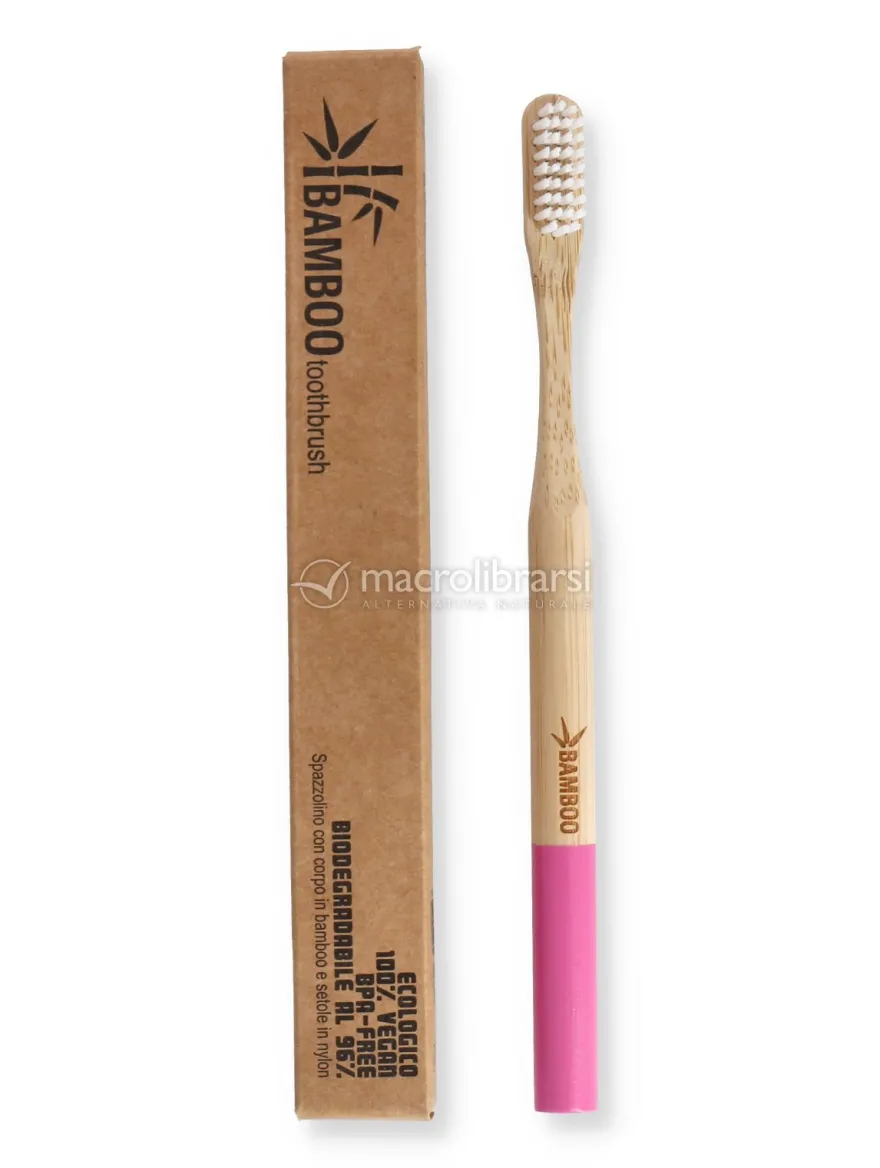 Spazzolino in Bamboo Setole Dure - Rosa