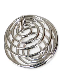 Spirale Gabbia Grande in Metallo Rodiato e Argentato 25 x 25 mm