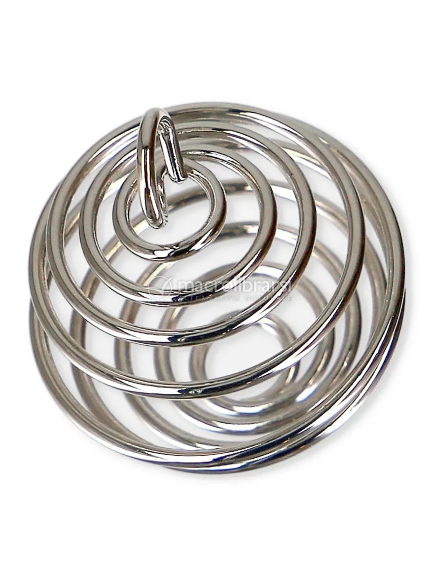 Spirale Gabbia Grande in Metallo Rodiato e Argentato 25 x 25 mm