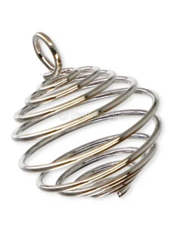Spirale Gabbia Grande in Metallo Rodiato e Argentato 25 x 25 mm