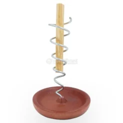 Spirale per Palo Santo in Acciaio con Base di Legno