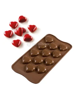 Stampo in Silicone - 12 Cioccolatini Cuore 3D