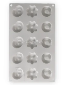 Stampo in Silicone Danish Cookies con 15 Formine per Pasticcini XS
