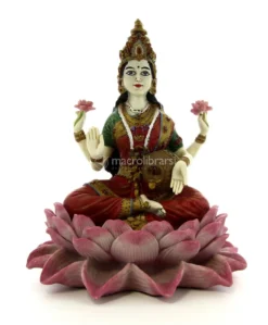 Statuetta Lakshmi Seduta su un fiore di Loto