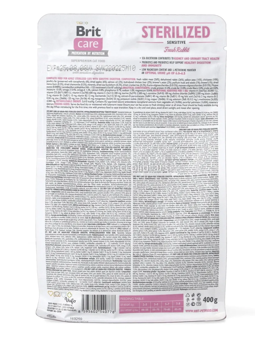 Sterilized Sensitive Coniglio Fresco Grain Free per Gatti - 400g