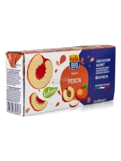 Succo di Pesca Bio - 3 Mini Brick - Senza Zuccheri Aggiunti