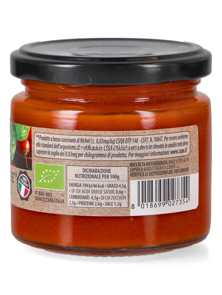 Sugo al Basilico Bio - Nickel free