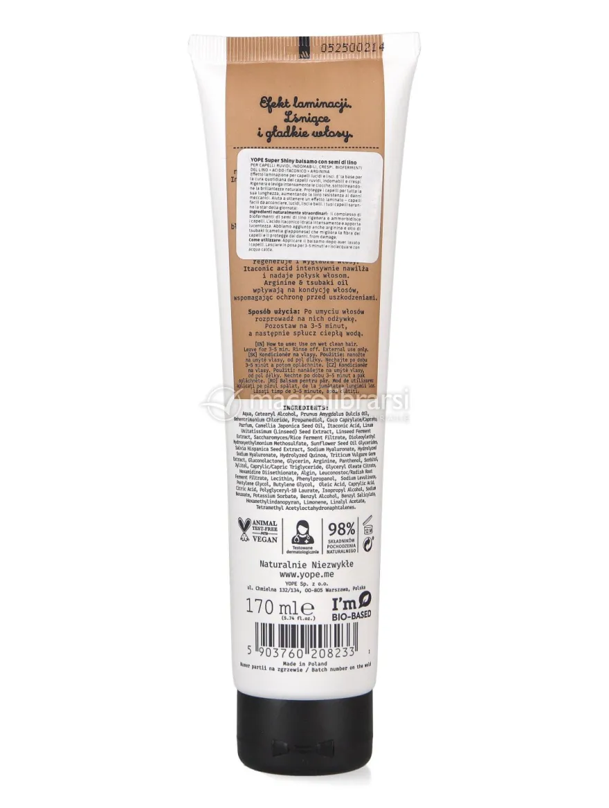 Super Shiny Balsamo Lucidante ai Semi di Lino per Capelli Crespi