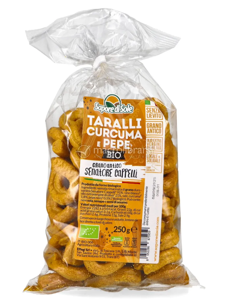 Taralli Senatore Cappelli con Curcuma e Pepe Bio
