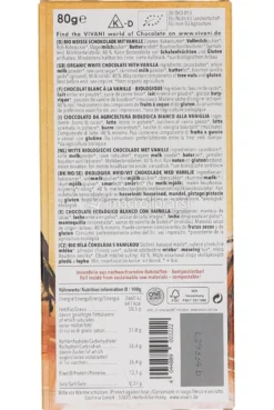 Tavoletta di Cioccolato Bianco alla Vaniglia Bio