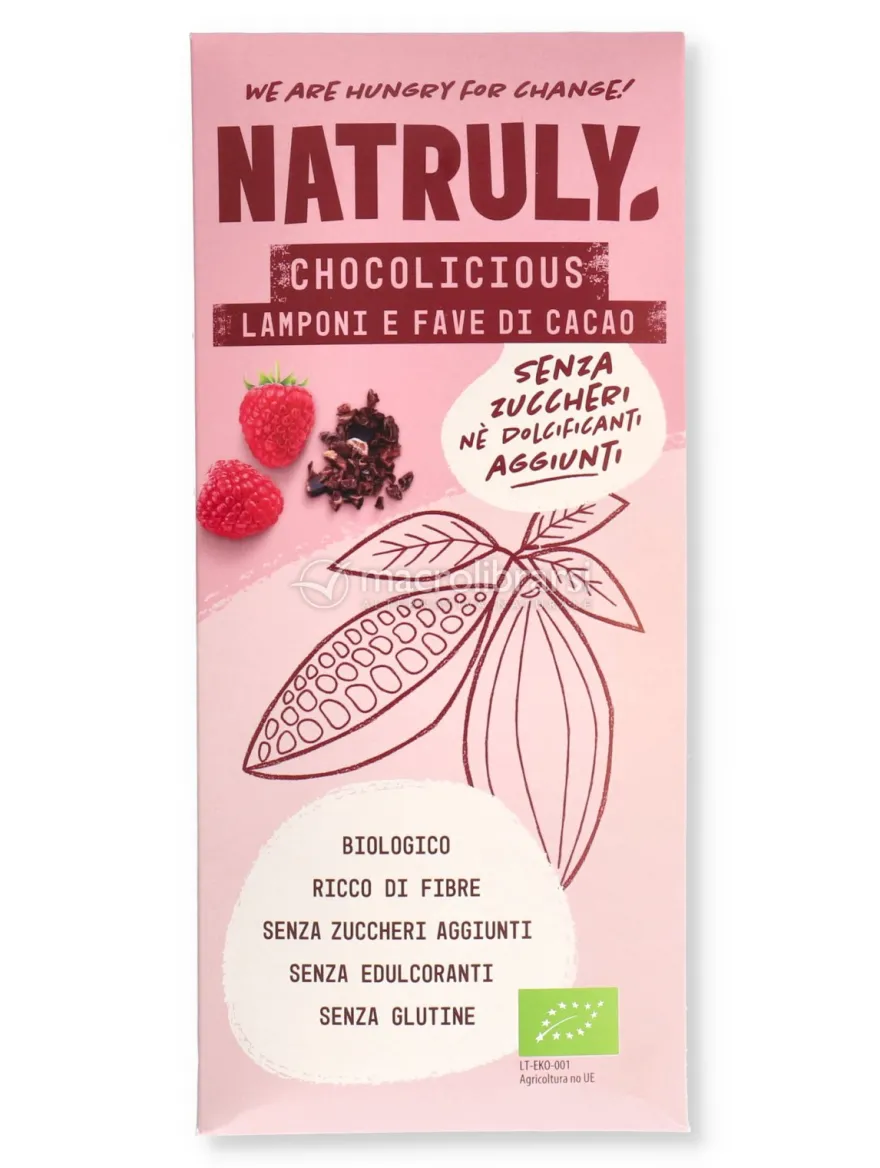 Tavoletta di Cioccolato Fondente e Lamponi Bio - Chocolicious