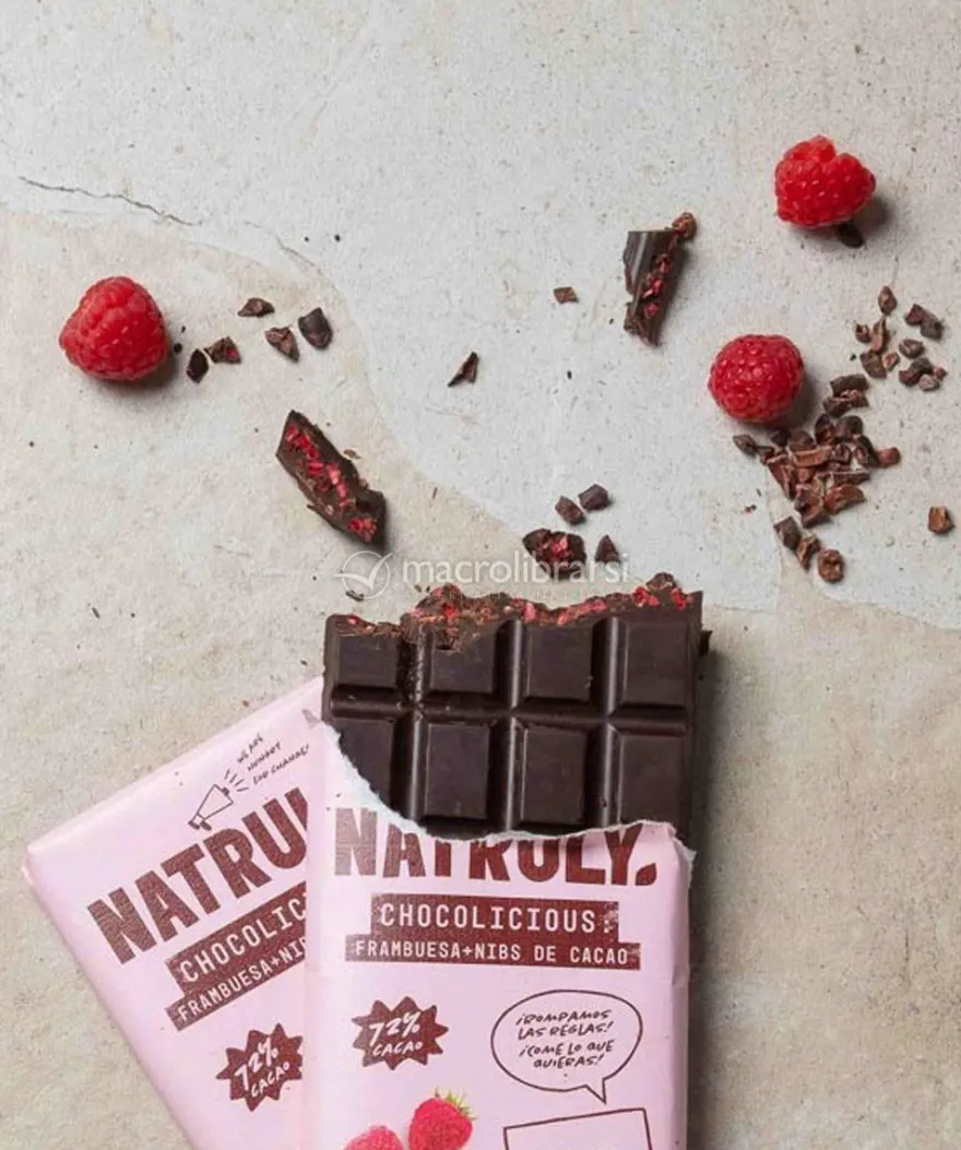 Tavoletta di Cioccolato Fondente e Lamponi Bio - Chocolicious