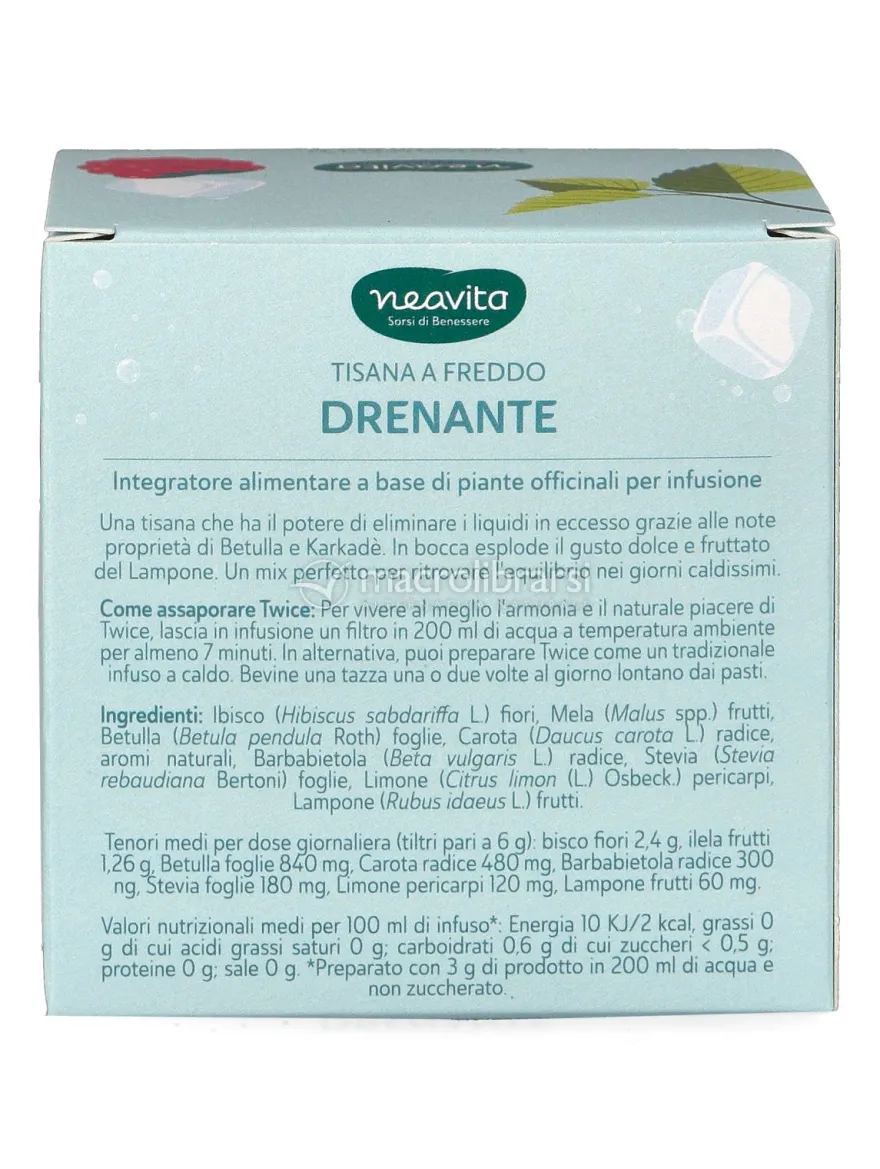 Tisana Drenante in Filtri "Twice Infusioni a Freddo"