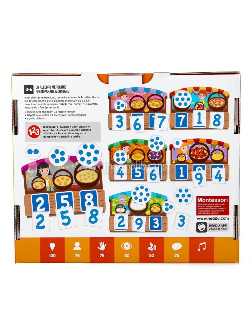 Tombola Tattile dei Numeri Montessori