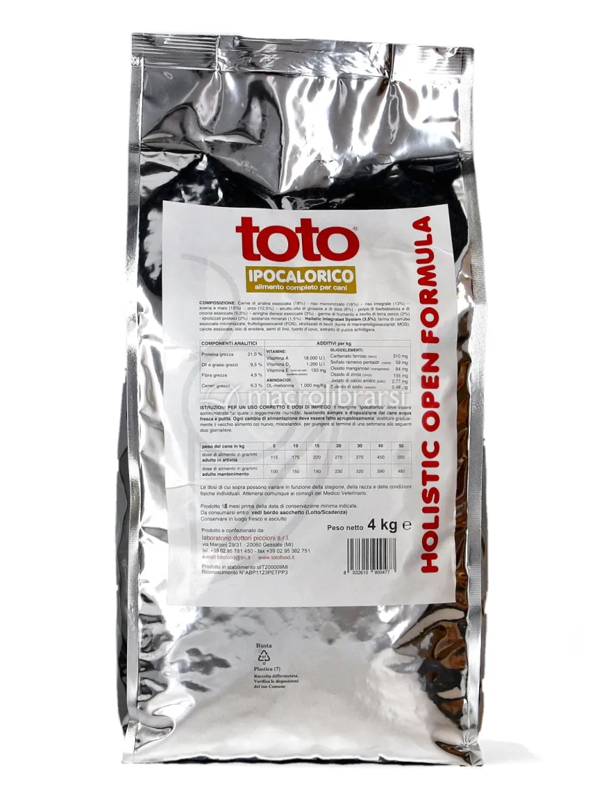 Toto Holistic Ipocalorico per Cani