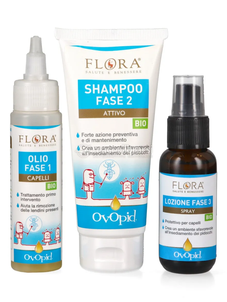 Trattamento Completo contro i Pidocchi Ovopid - Olio, Shampoo e Spray