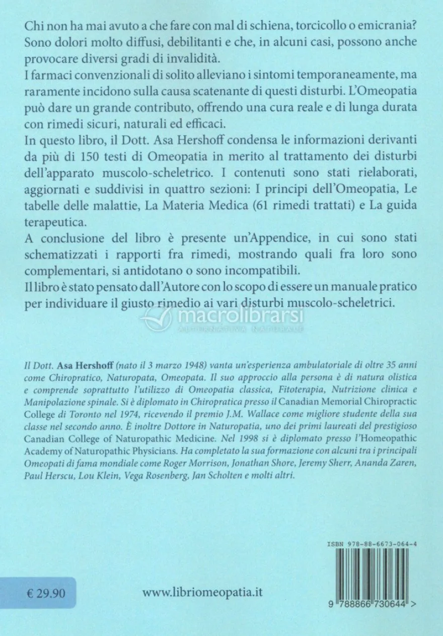 Trattamento Omeopatico dei Disturbi Muscoloscheletrici