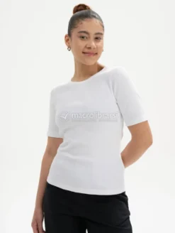 T-Shirt Donna Cannettata in Cotone Bio Jasleen Bianca - S