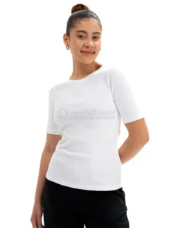 T-Shirt Donna Cannettata in Cotone Bio Jasleen Bianca - S
