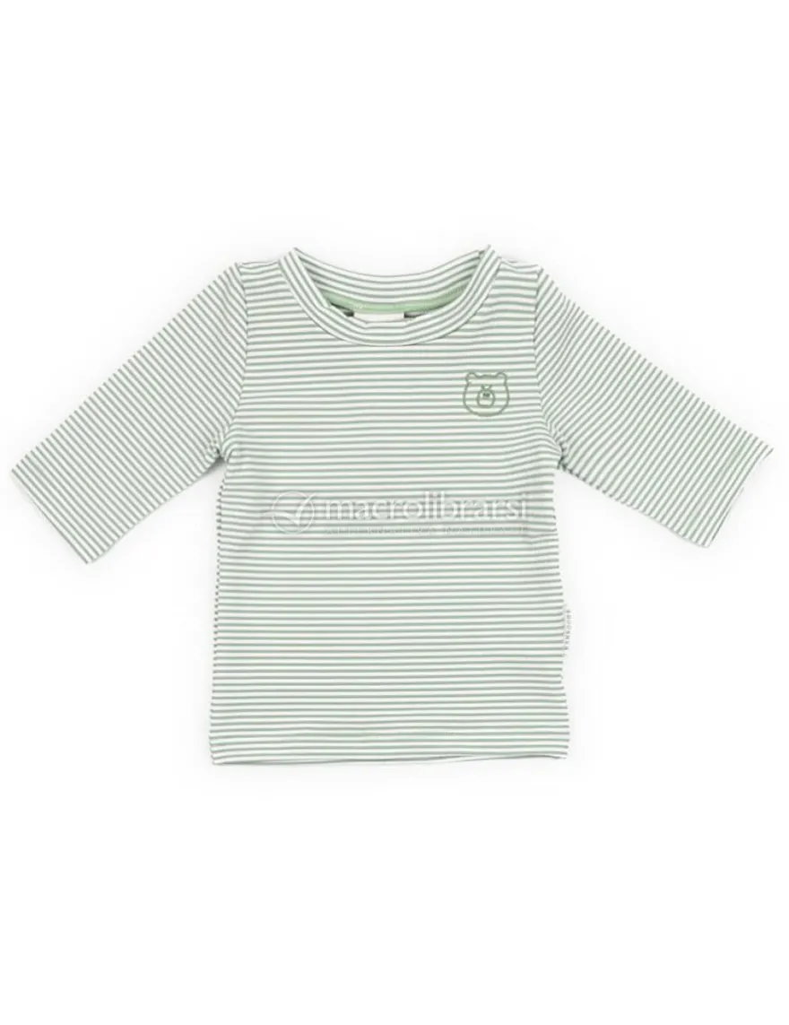 T-Shirt Mare Maniche Tre Quarti UV50+ - Blue Stripes Bear - 9/12m