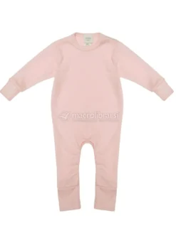 Tutina in Lana Merino e Seta - Pigiamino Bimbo - Light Pink - Size 62/68