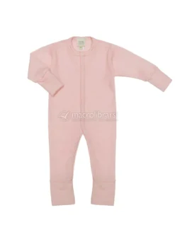 Tutina in Lana Merino e Seta - Pigiamino Bimbo - Light Pink - Size 62/68