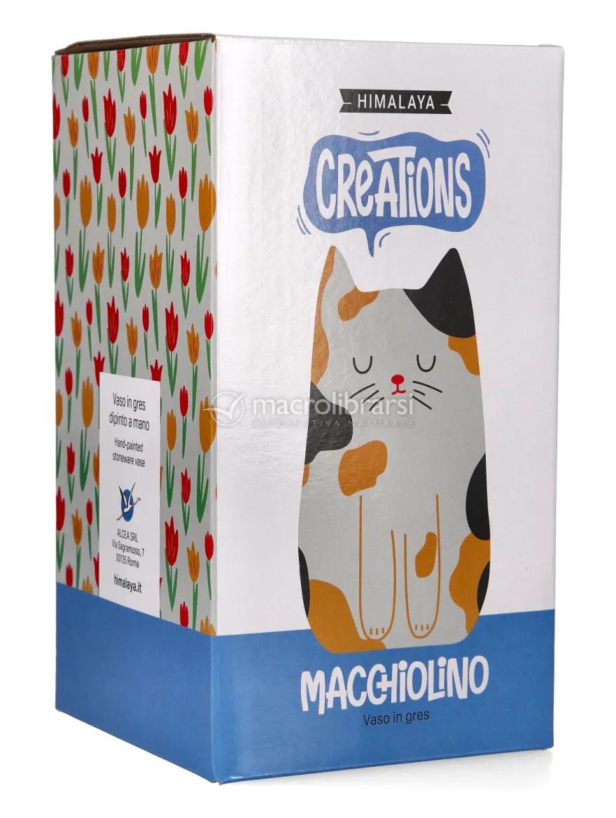 Vaso Gatto in Gres Dipinto a Mano - Macchiolino