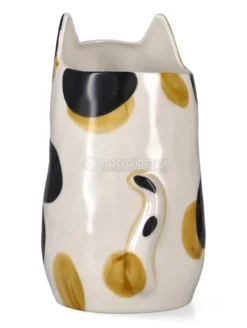 Vaso Gatto in Gres Dipinto a Mano - Macchiolino