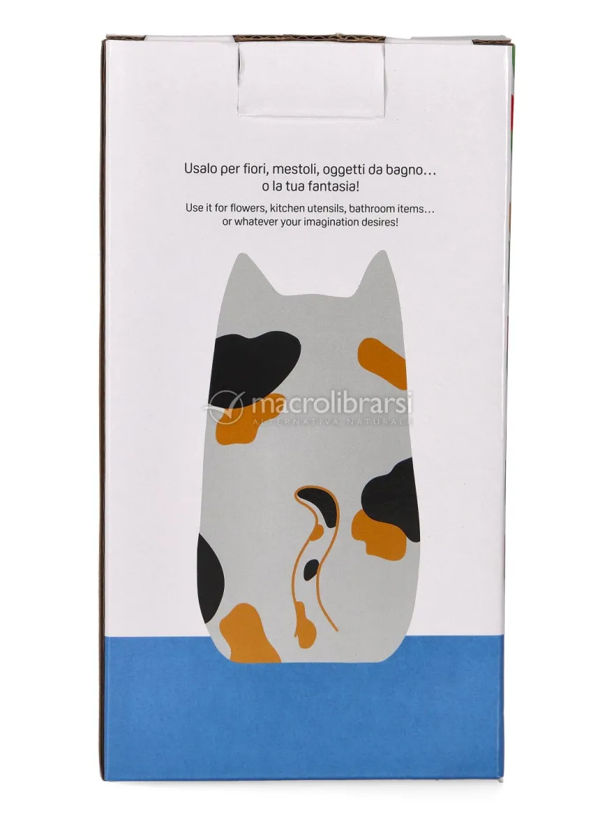 Vaso Gatto in Gres Dipinto a Mano - Macchiolino
