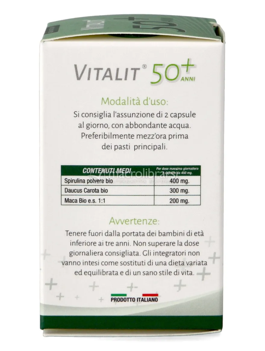 Vitalit 50+ Anni - Integratore di Spirulina, Carota Nera e Maca