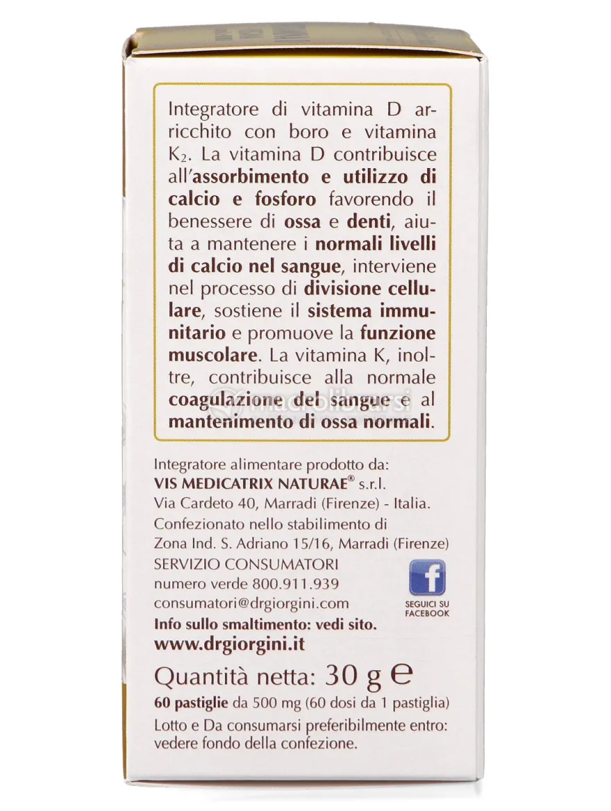 Vitamina D Vegana con K2 e Boro - Pastiglie
