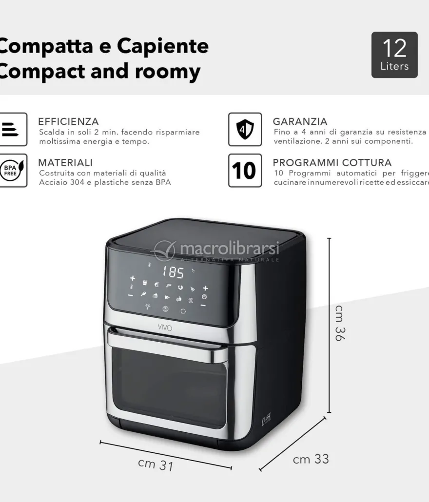 Vivo Air Fryer Multicooker - Friggitrice ad Aria - 4 in 1