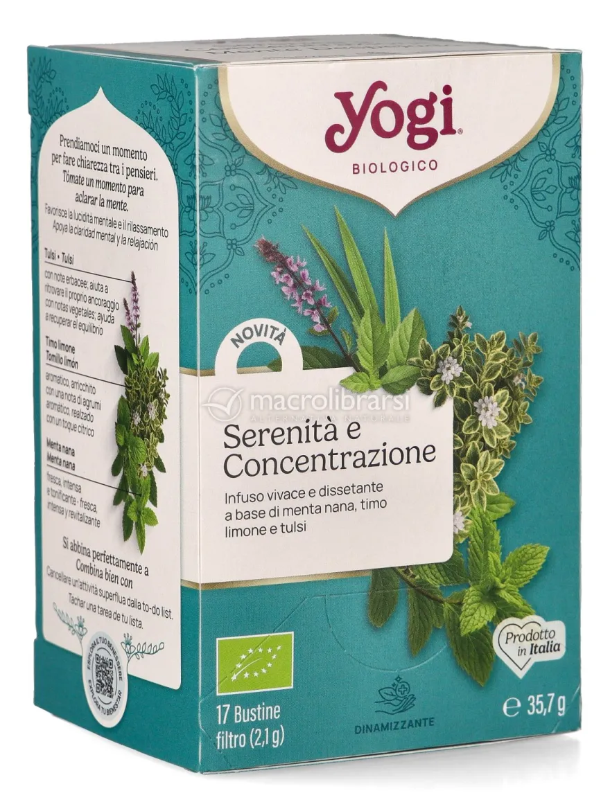 YOGI TEA® Serenità e Concentrazione - Infuso di Menta, Timo, Tulsi e Limone Bio