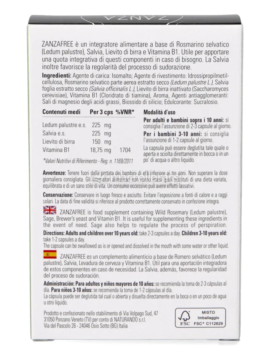 Zanza Free Integratore