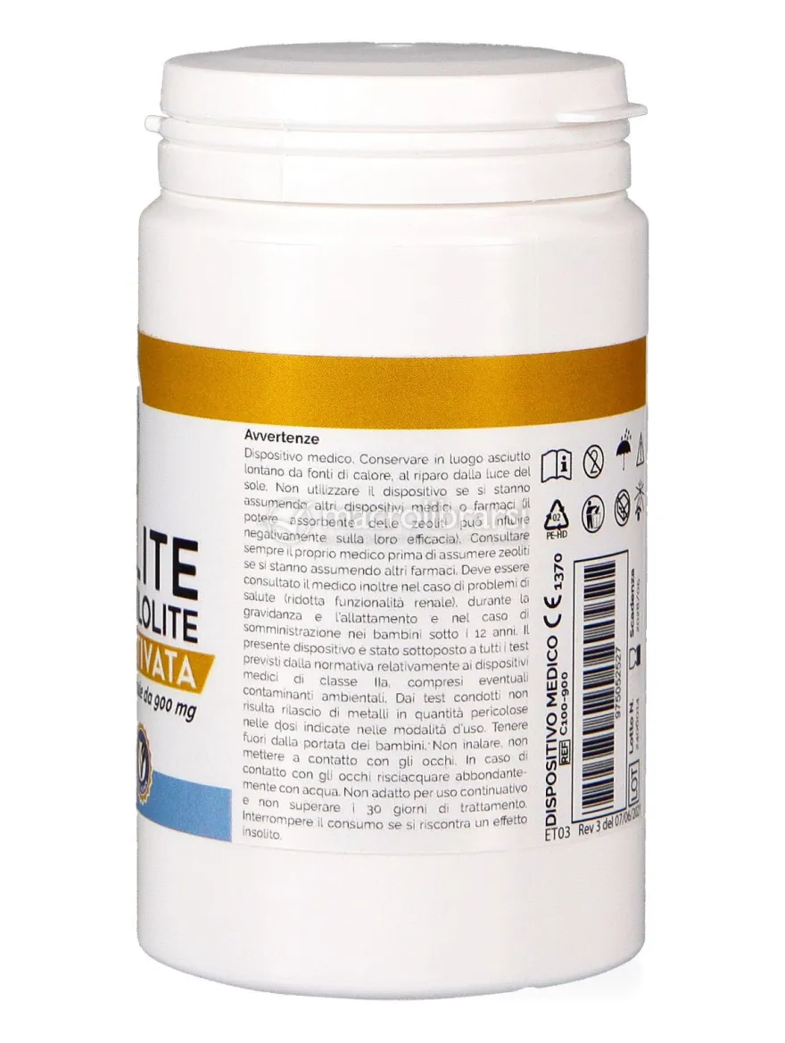 Zeolite Clinoptilolite Attivata - 100 Capsule da 900 mg