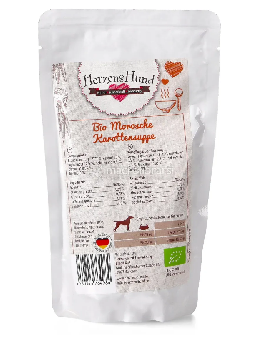 Zuppa di Carote Morosche Bio per Cani